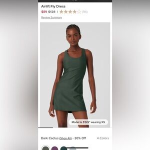 ALO Yoga Dark Cactus Airlift Fly Dress